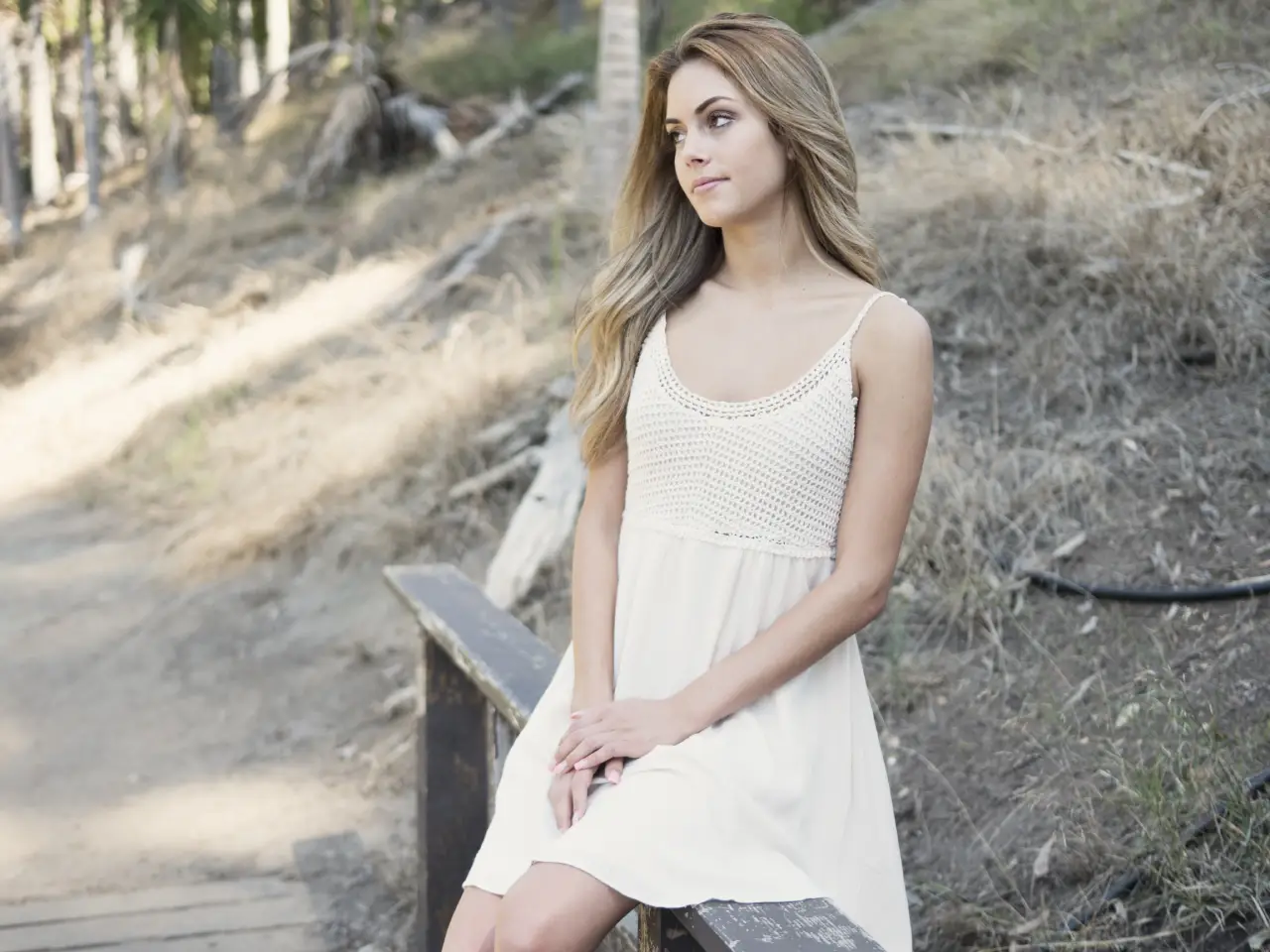 White Summer Drop Waist Dress - Зображення 4